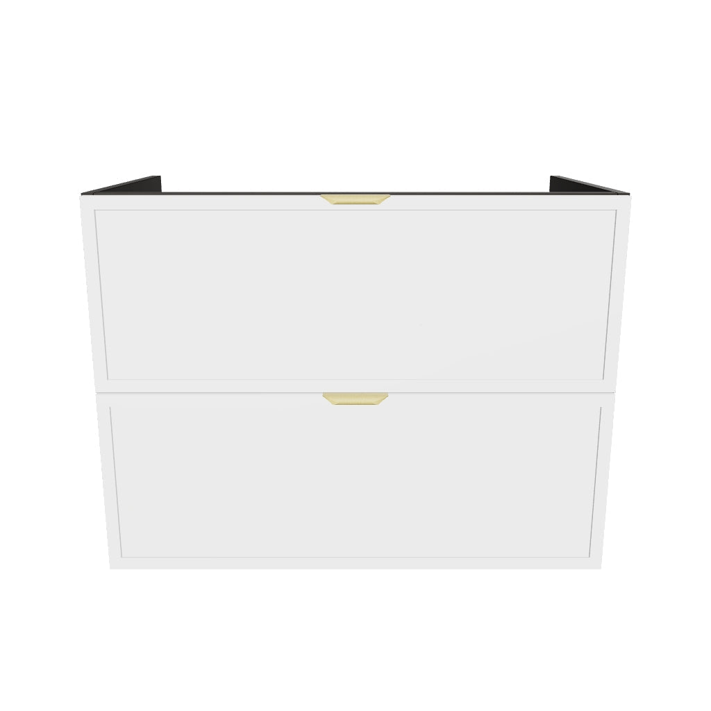 Szafka pod umywalkę 80 cm 2 szuflady bez blatu Roma - Biała/Dąb Cremona