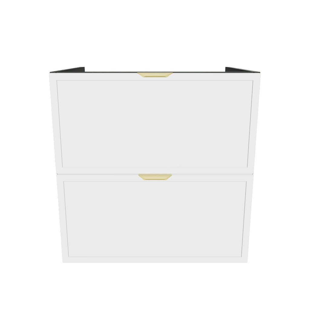 Szafka pod umywalkę 60 cm 2 szuflady bez blatu Roma - Biała/Orzech Ciemny