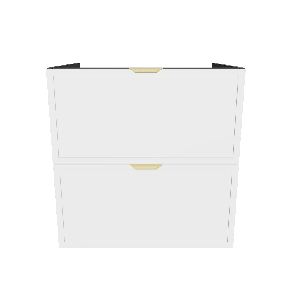 Szafka pod umywalkę 60 cm 2 szuflady bez blatu Roma - Biała/Dąb Cremona