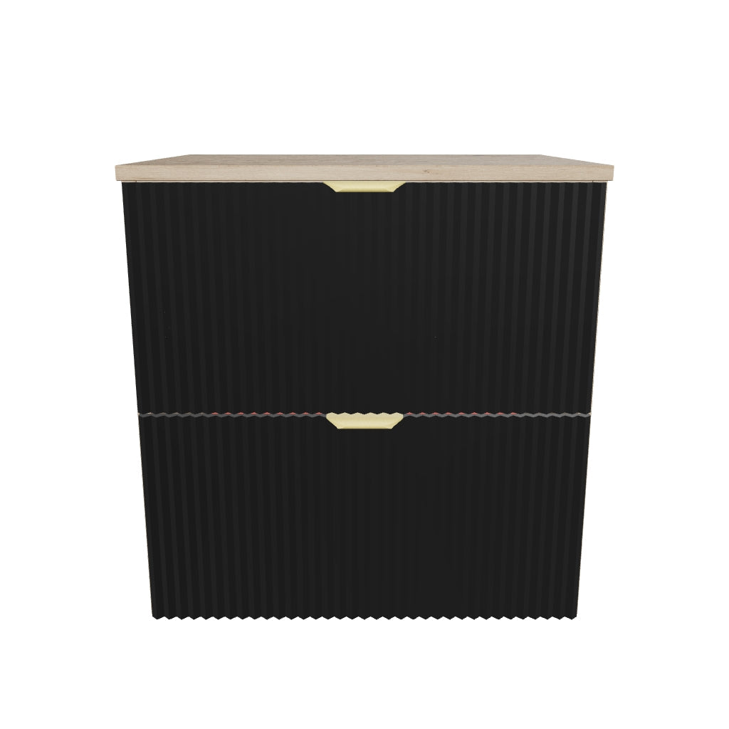 Szafka pod umywalkę nablatową 60 cm Willy - Czarny/Orzech