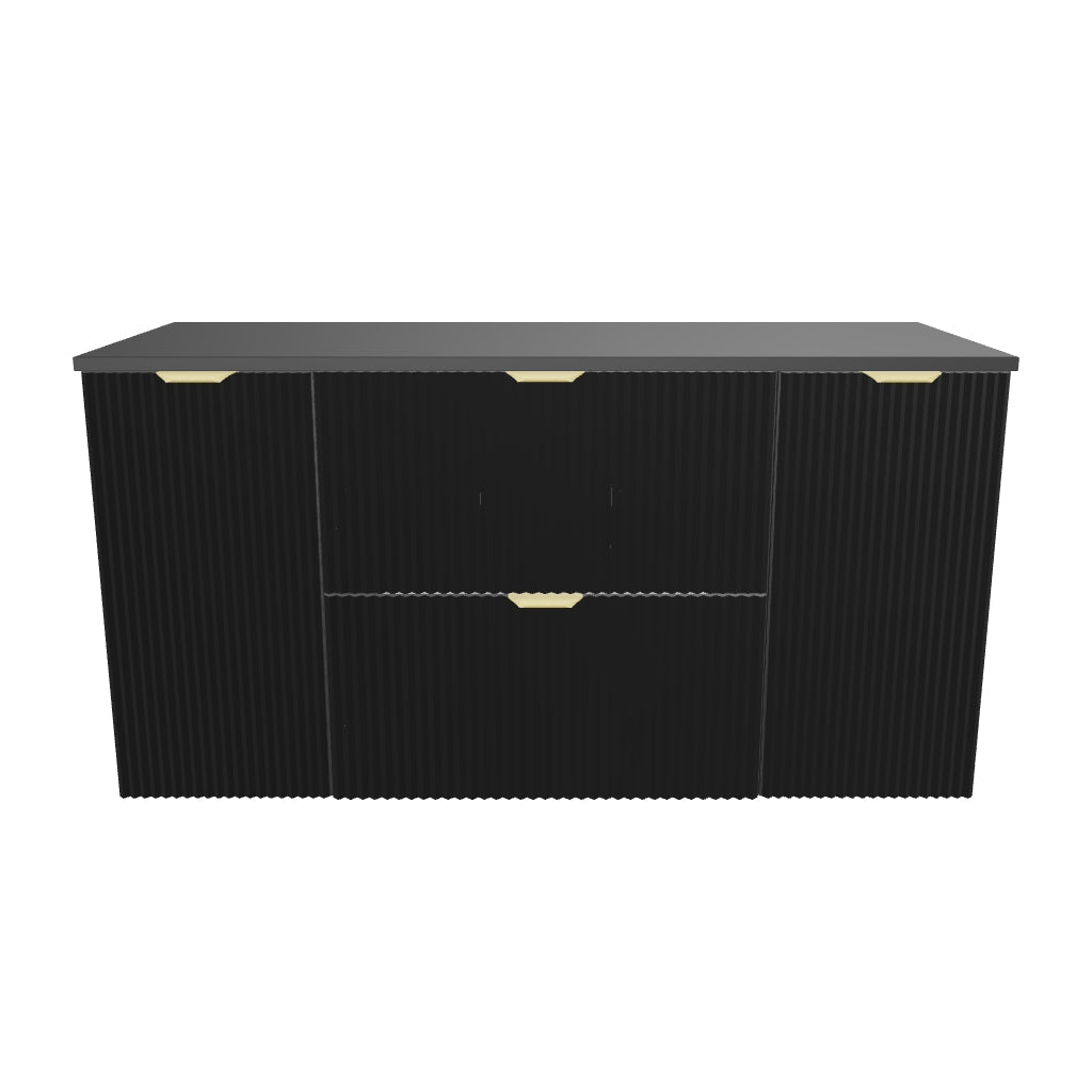 Szafka pod umywalkę z 2 drzwiami i 2 szufladami 120 cm Willy - Czarny