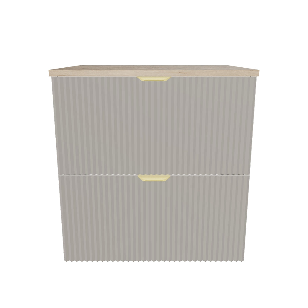 Szafka pod umywalkę nablatową 60 cm Willy - Kaszmir/blat Orzech