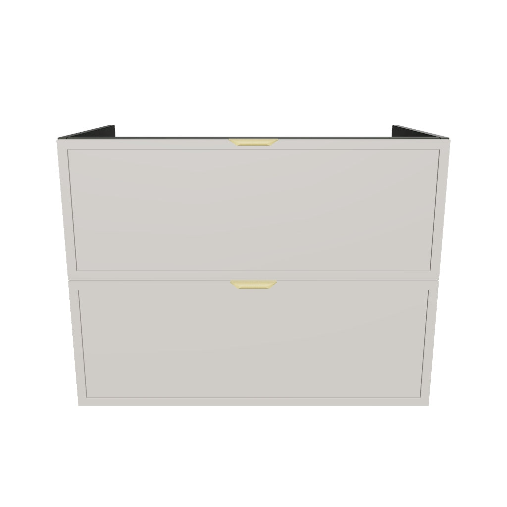 Szafka pod umywalkę 80 cm 2 szuflady bez blatu Roma - Kaszmir/Orzech Ciemny