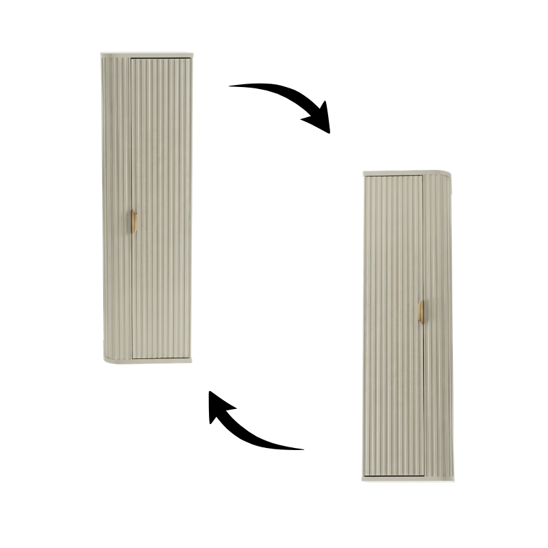 Słupek łazienkowy 130 cm zaoblony, półki Selvea - Kaszmir