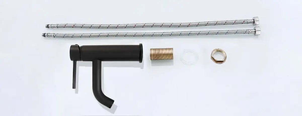 Niska bateria umywalkowa Czarna Lungo