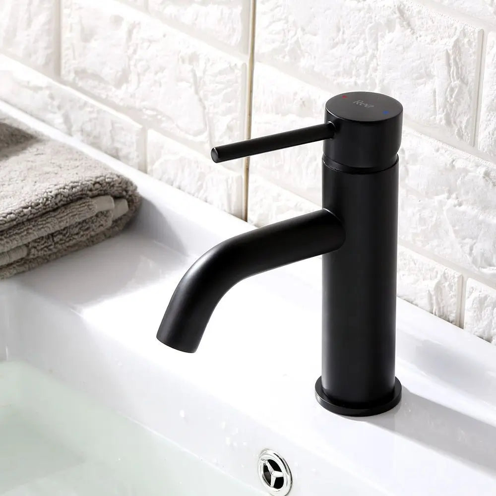 Niska bateria umywalkowa Czarna Lungo