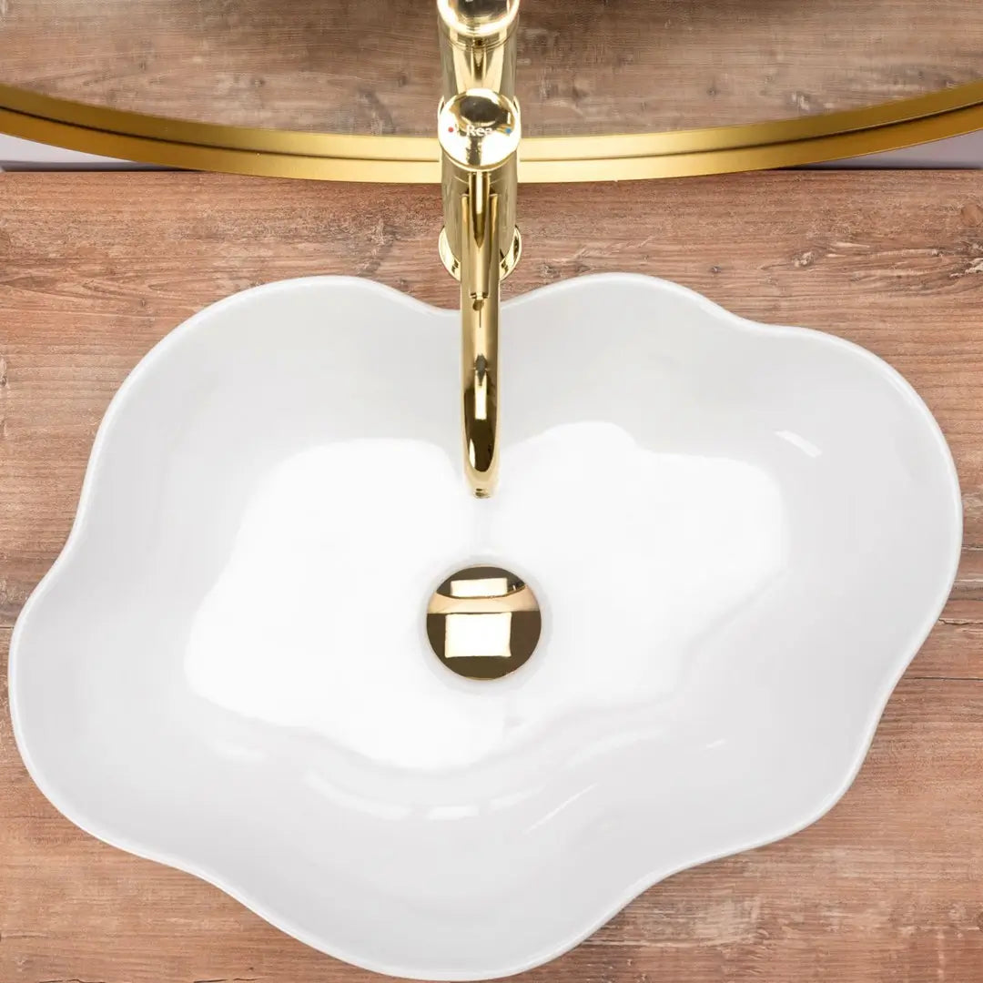 Umywalka nablatowa 50 cm Pearl - Biała