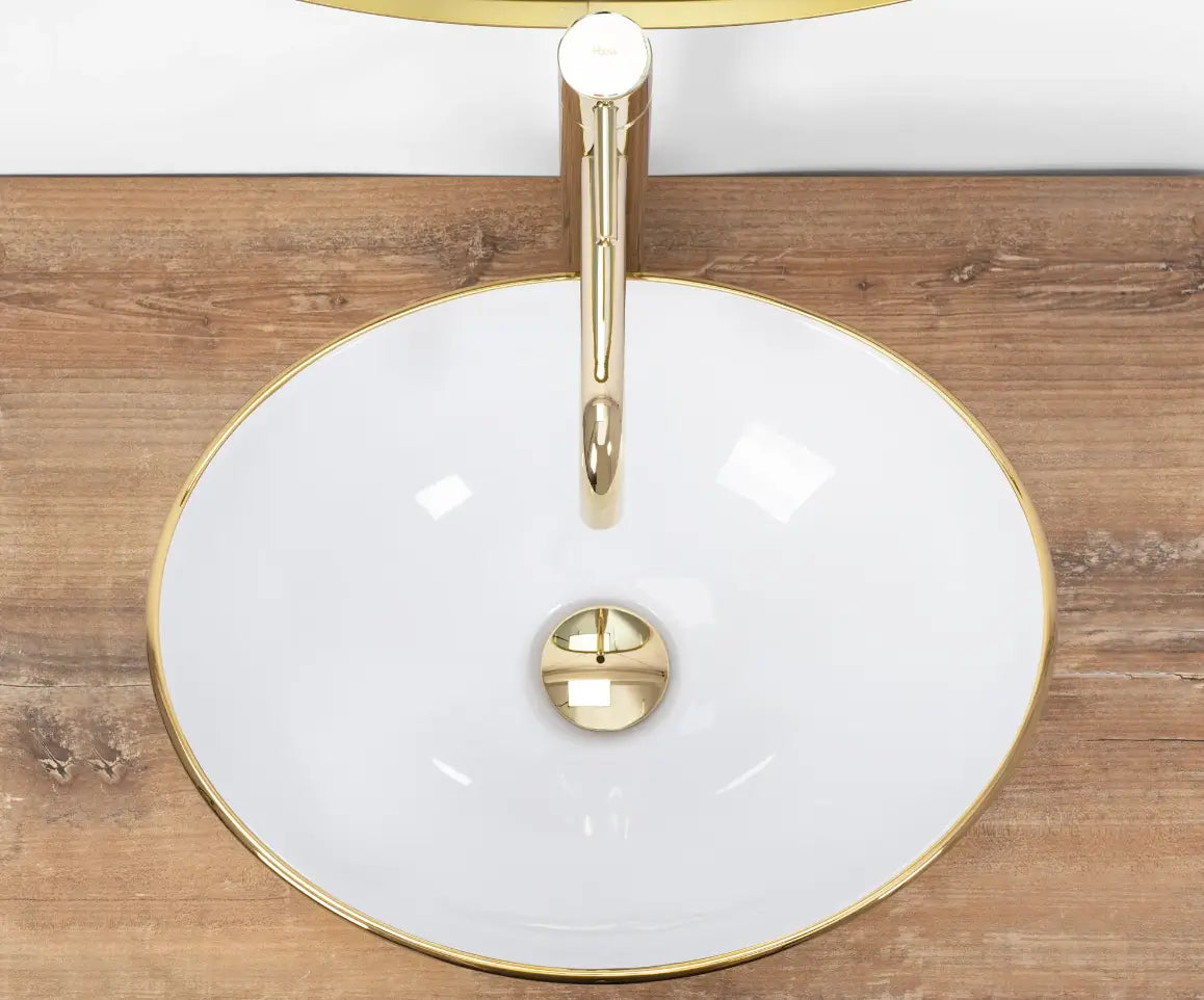 Umywalka 40 cm Złota/Biała Sofia