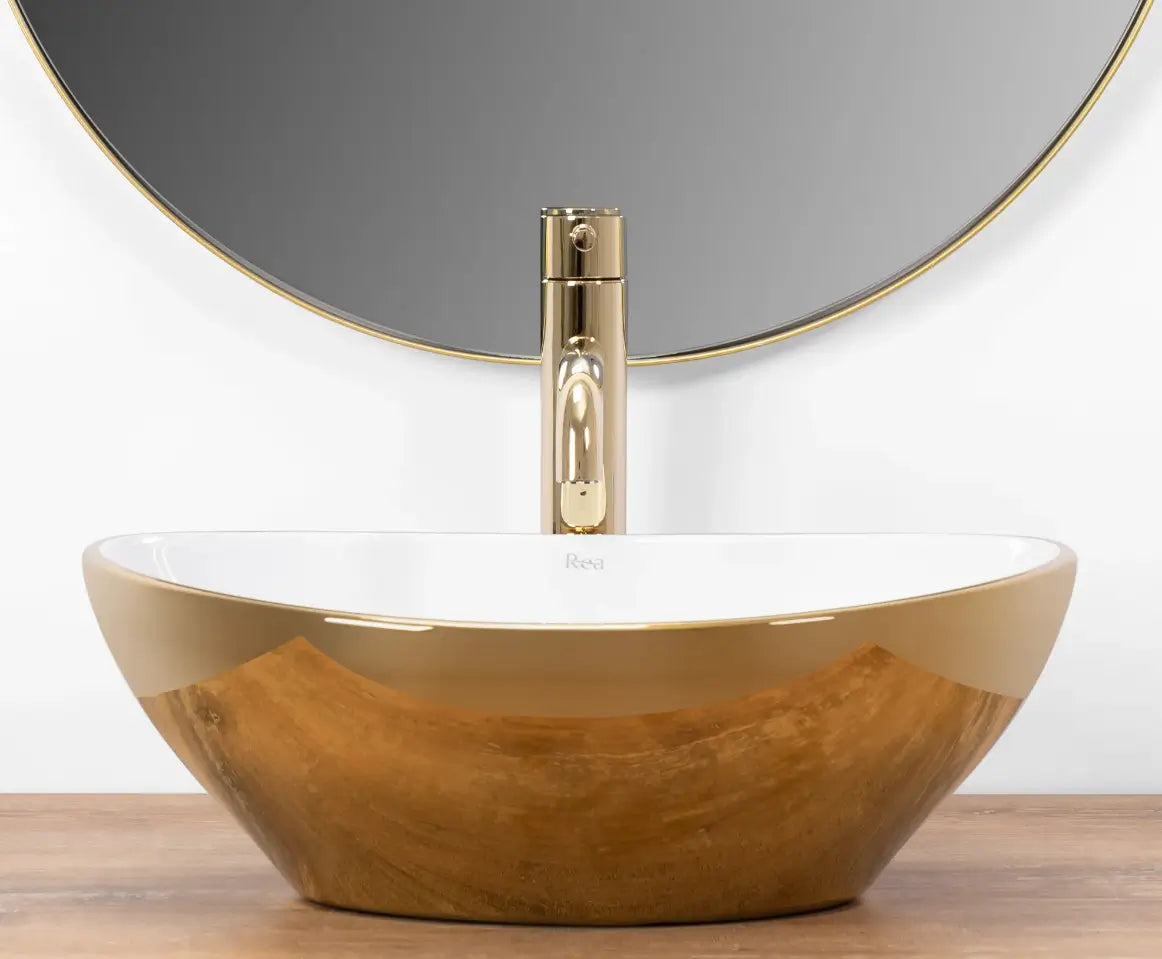 Umywalka 40 cm Złota/Biała Sofia