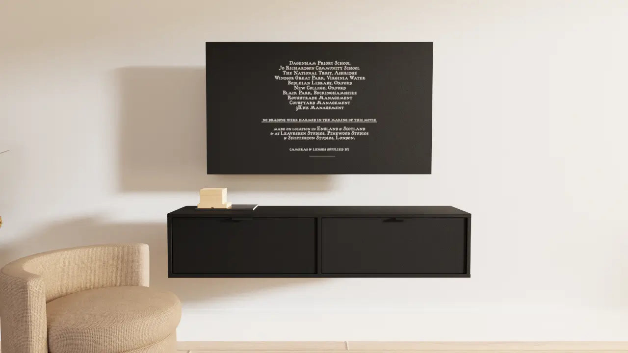 Szafka RTV 140 cm Aura - wisząca Czarny