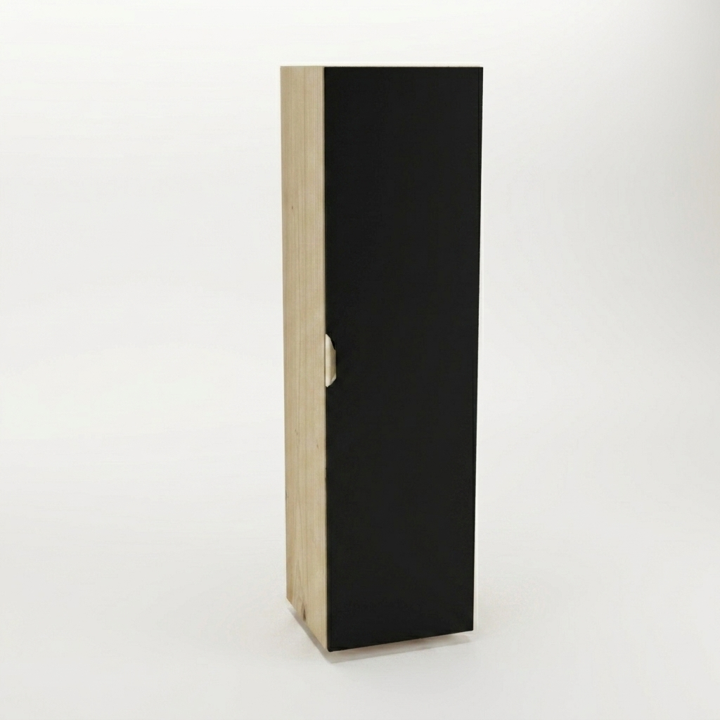 Słupek łazienkowy z półkami 120 cm Orio - Czarny/Dąb artisan