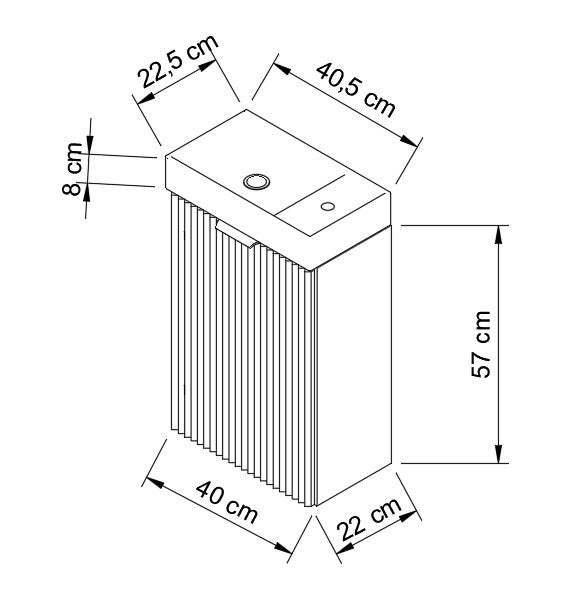 Szafka łazienkowa z umywalką 40 cm Willy - Biały