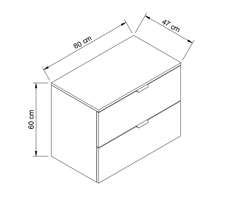 Szafka łazienkowa pod umywalkę 80 cm Kaszmir Orio
