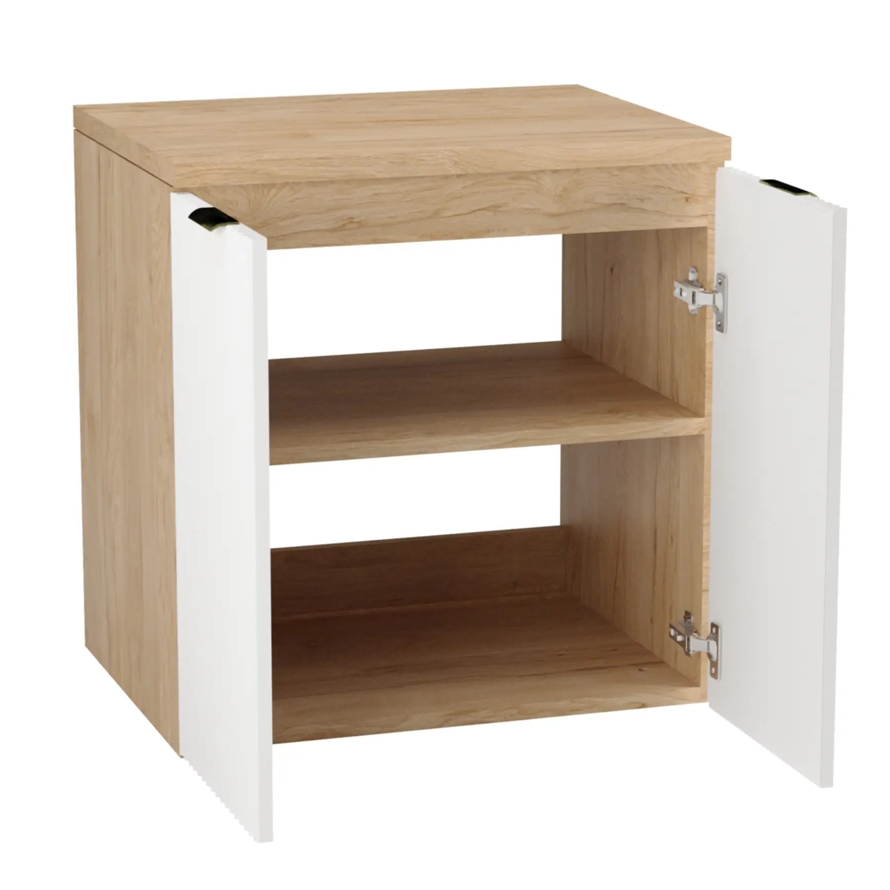 Szafka łazienkowa z drzwiami 60 cm Willy - Biały/Orzech