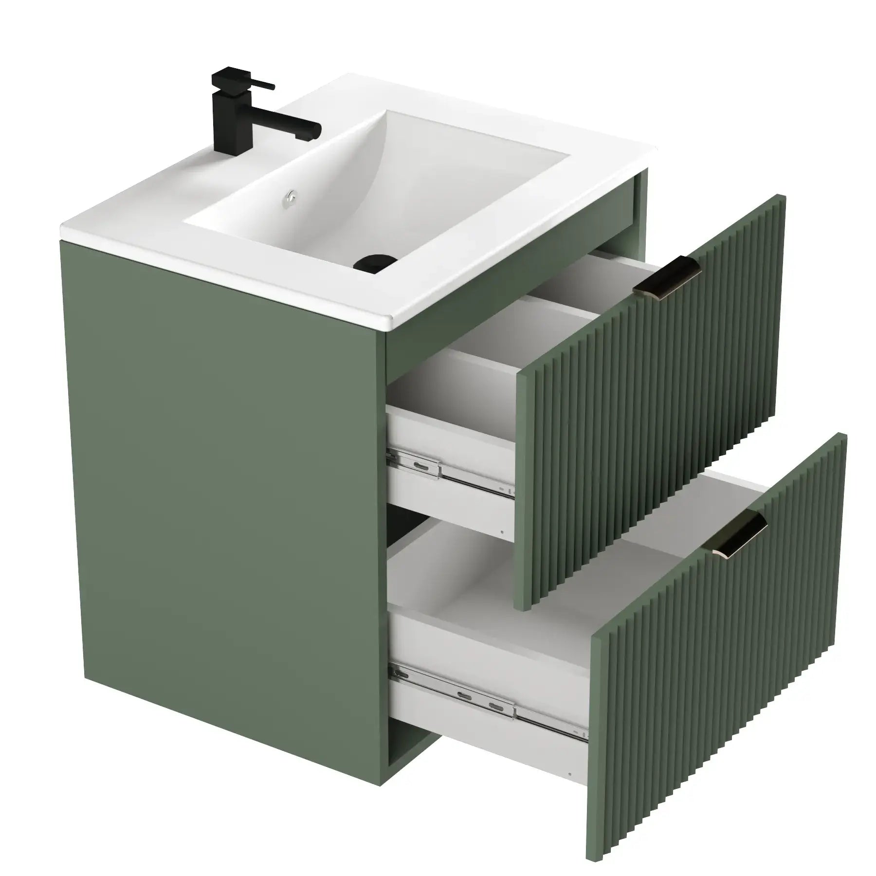 Szafka łazienkowa 60 cm z umywalką wpuszczaną Willy - Szałwiowy