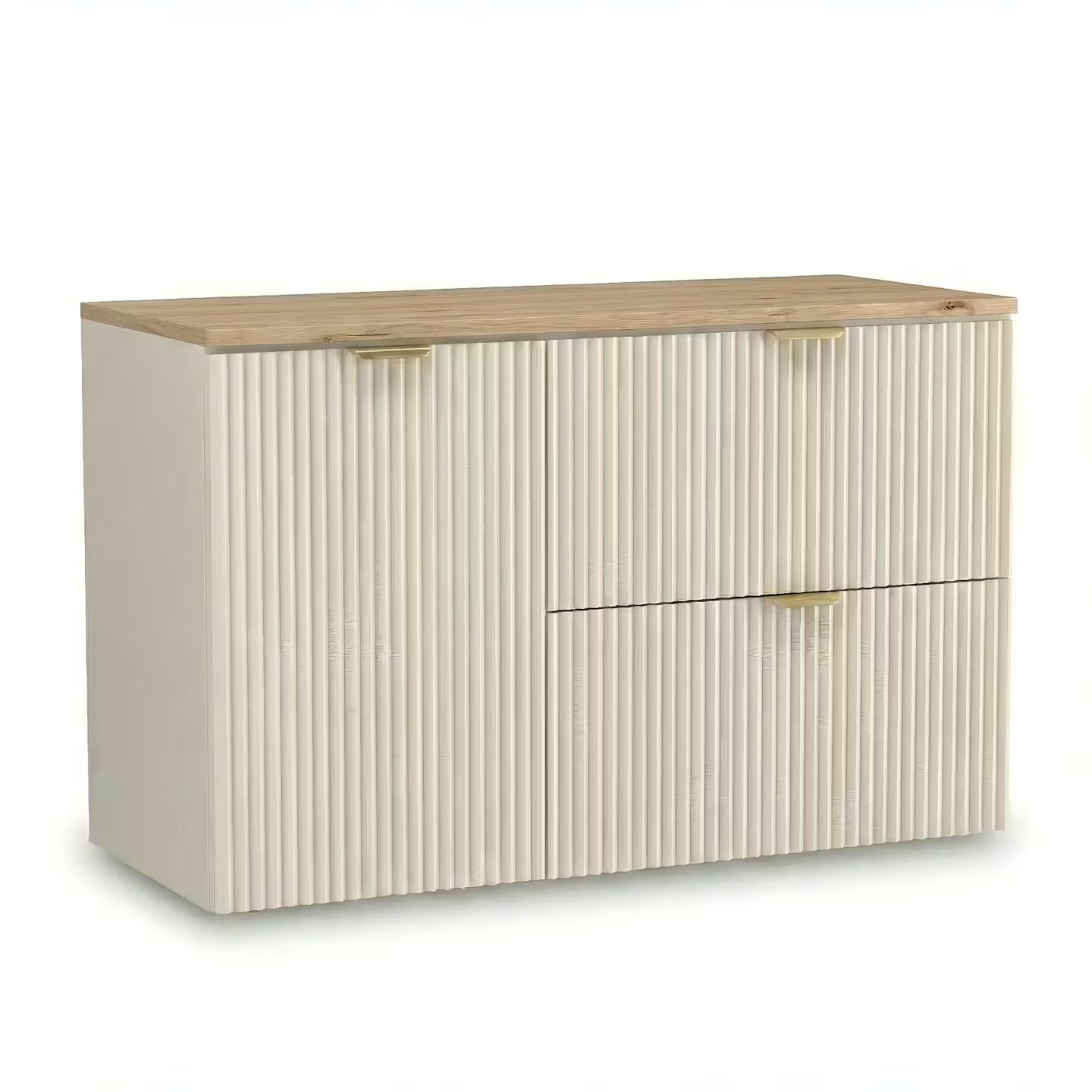 Szafka pod umywalkę z koszem na pranie 100 cm Willy - Kaszmir/blat Orzech