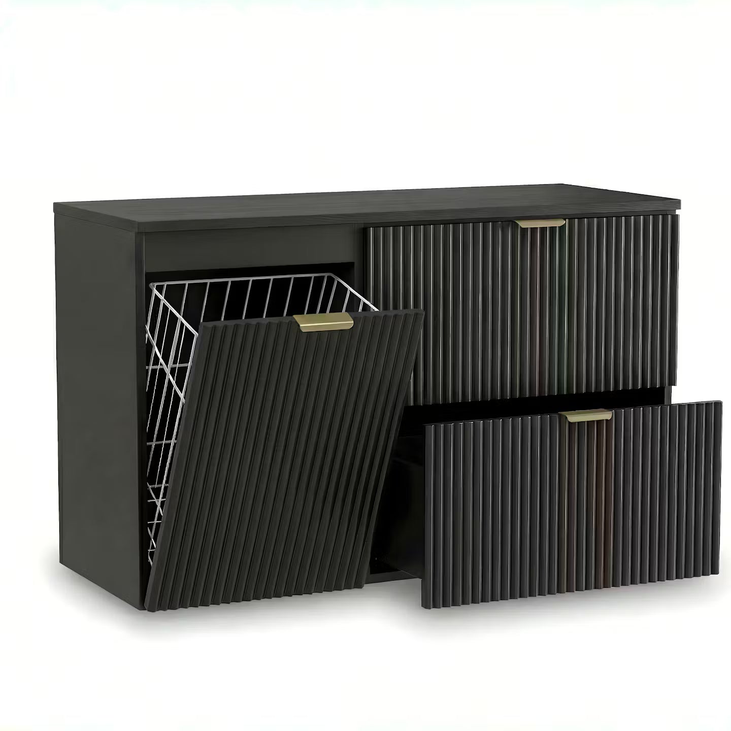 Szafka pod umywalkę z koszem na pranie 100 cm Willy - Czarny