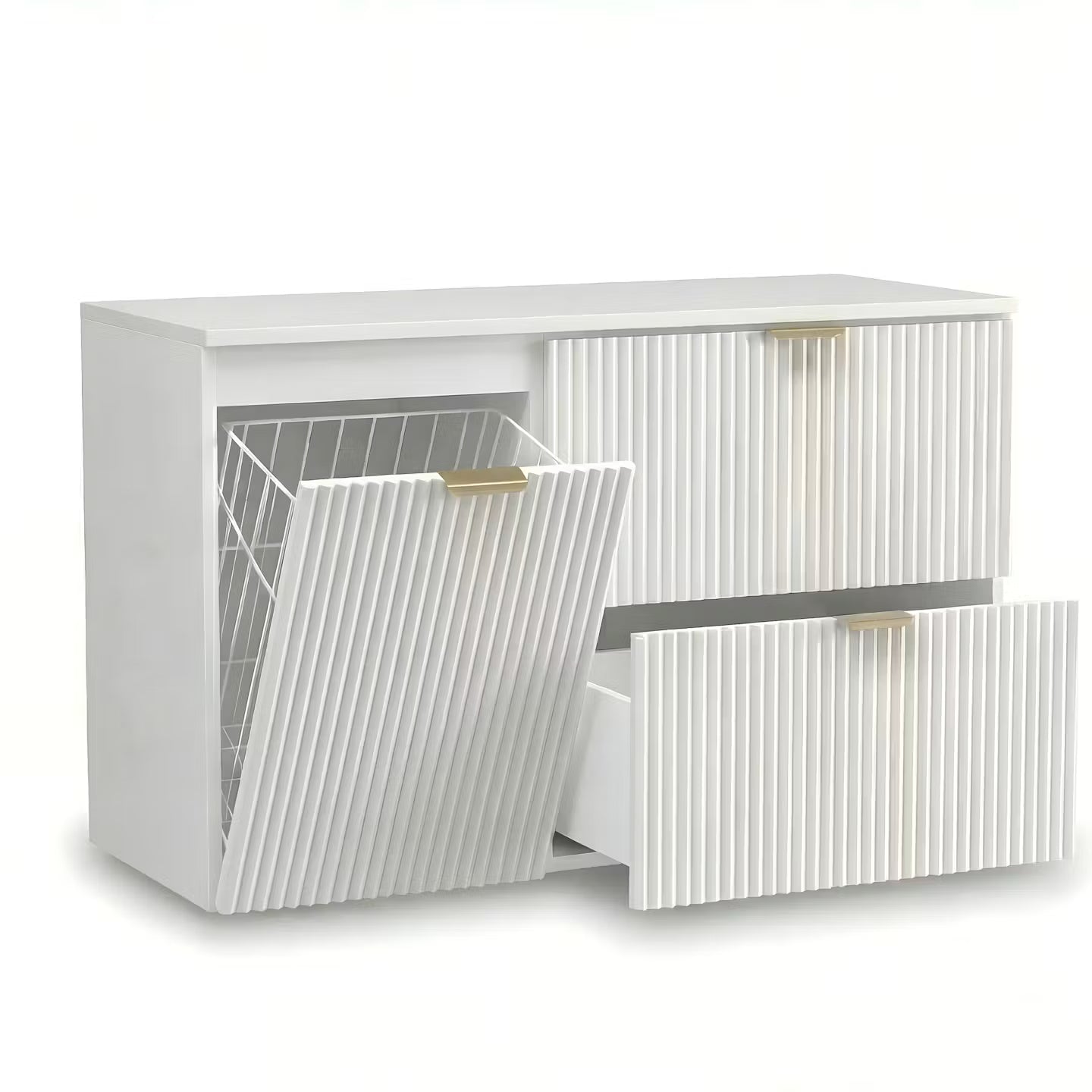 Szafka pod umywalkę z koszem na pranie 100 cm Willy - Biały