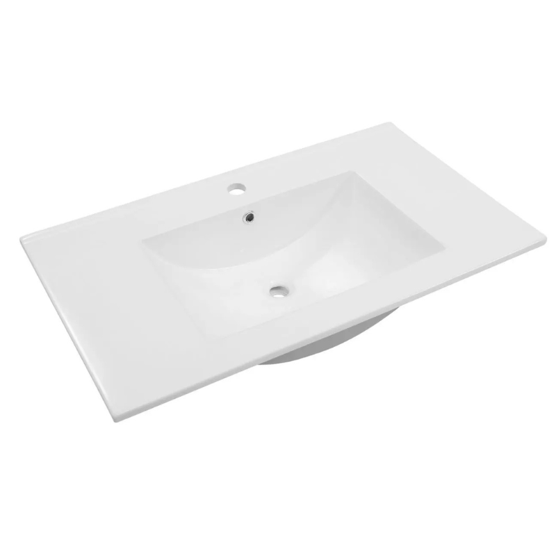 Umywalka ceramiczna wpuszczana 80 cm - Biała