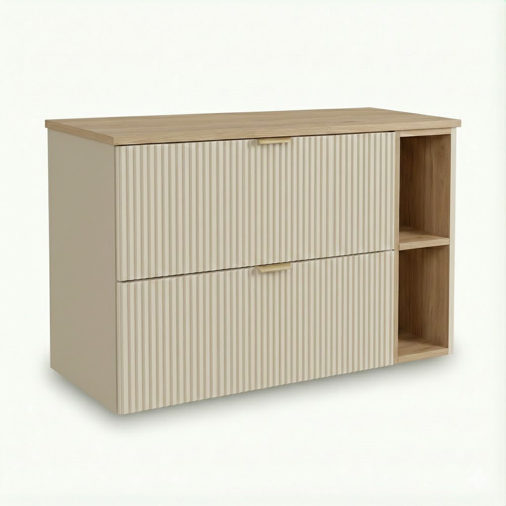 Szafka pod umywalkę 100 cm z regałem Willy - Kaszmir/Orzech