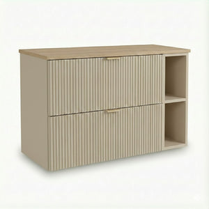 Szafka pod umywalkę 100 cm z regałem Willy - Kaszmir/blat Orzech