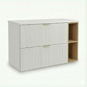 Szafka pod umywalkę 100 cm z regałem Willy - Biały/Orzech