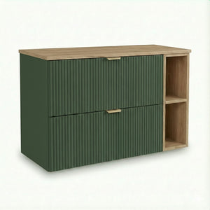 Szafka pod umywalkę 100 cm z regałem Willy - Szałwiowy/Orzech