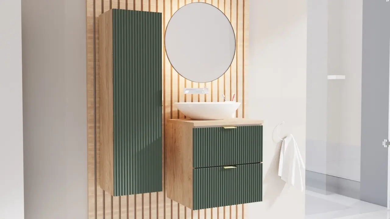 Szafka pod umywalkę nablatową 60 cm Willy - Szałwiowy / Orzech