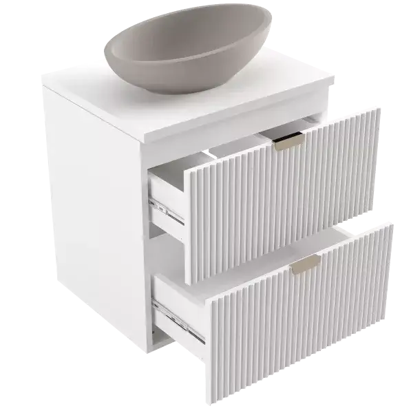 Szafka pod umywalkę z ryflowanymi frontami 80 cm Willy - Bialy