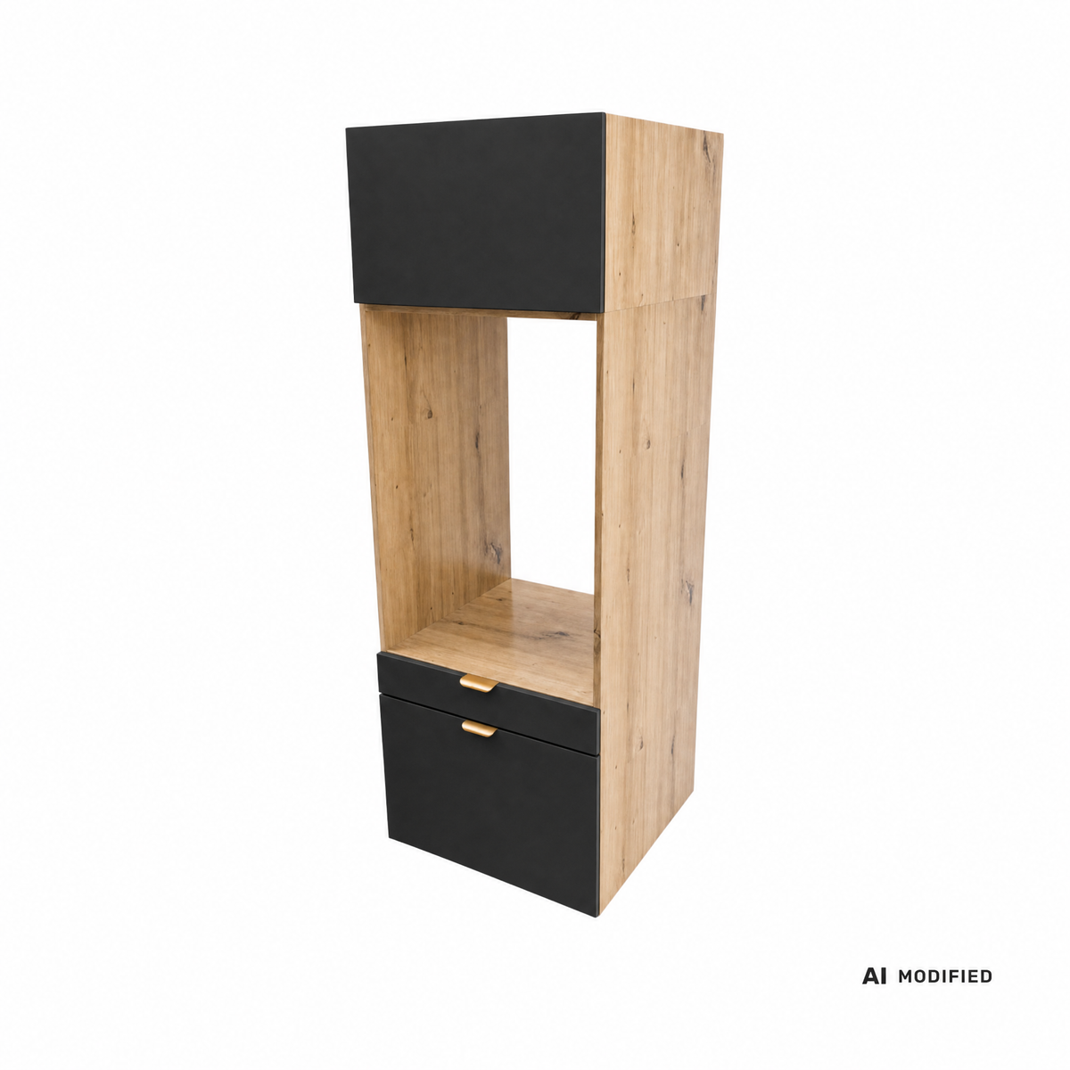 Nadstawka nad szafkę 66 cm Orio - Czarny/Dąb artisan – zdjęcie 3