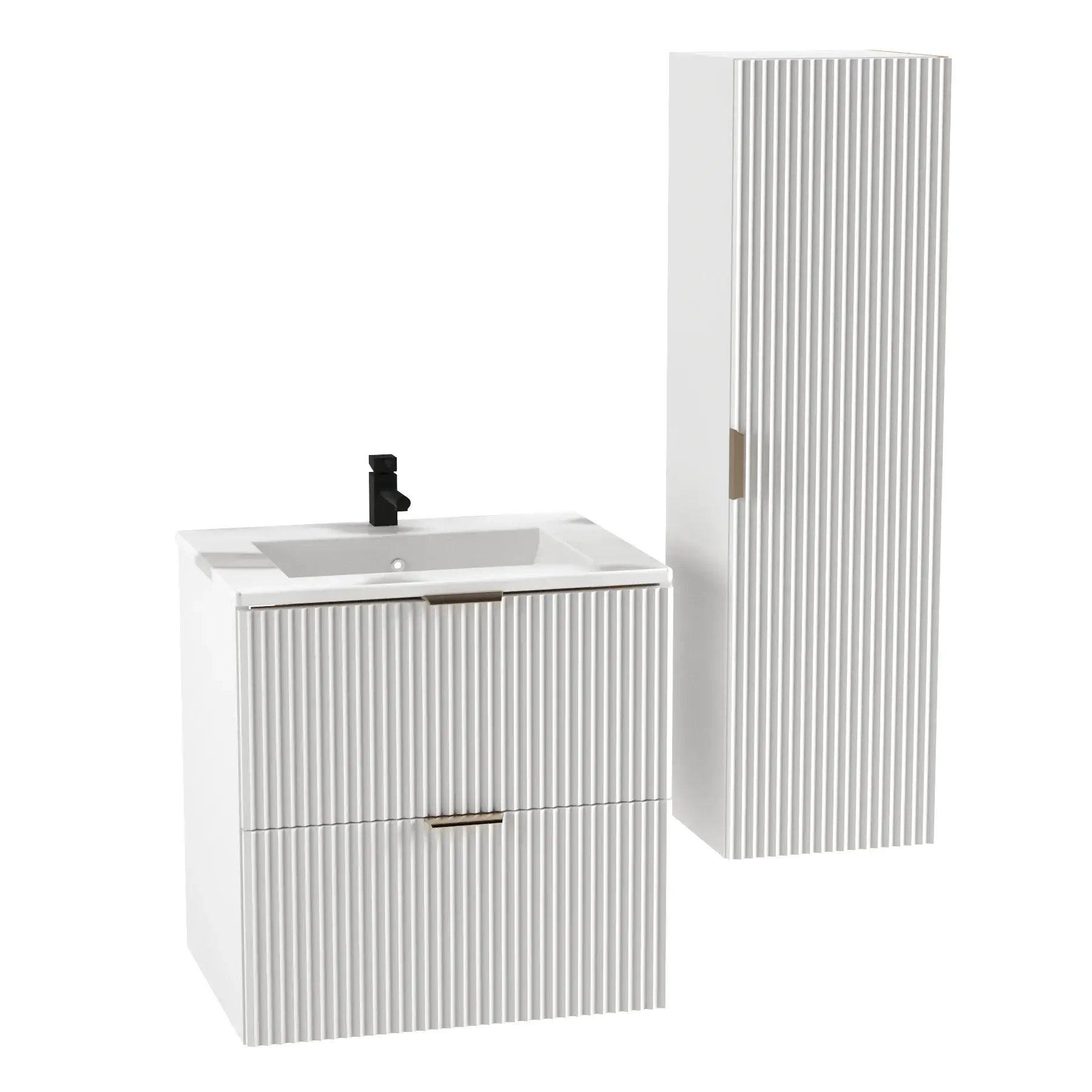 Szafka łazienkowa 60 cm z umywalką wpuszczaną Willy - Biały