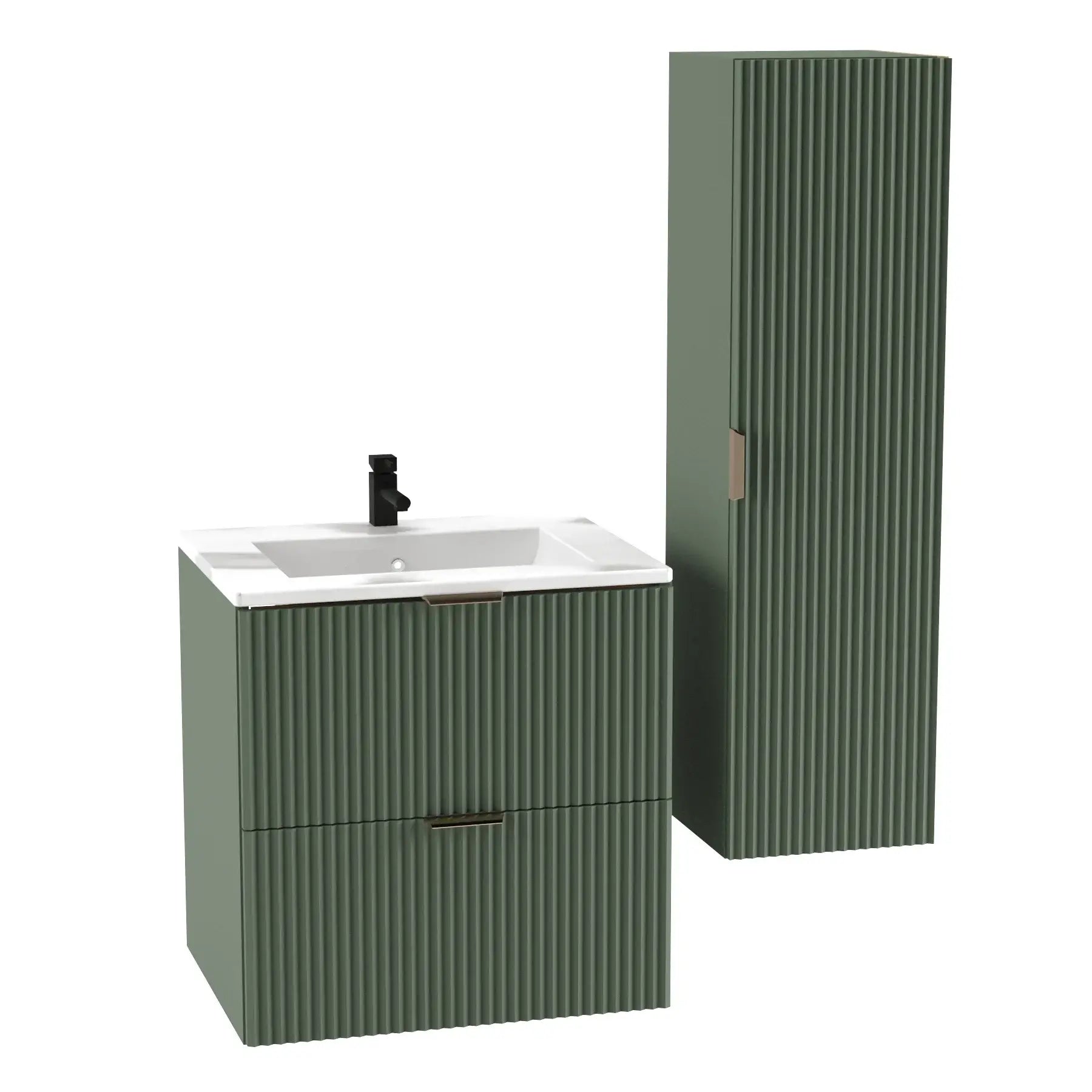 Szafka łazienkowa 60 cm z umywalką wpuszczaną Willy - Szałwiowy